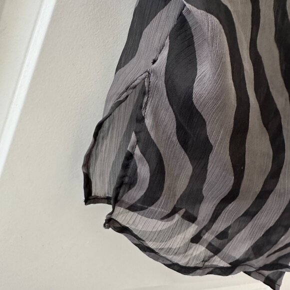 Betsey Johnson Gray Black Zebra Print Sheer Short Kimono OSFA Y2K Dark Boho - Picture 5 of 13
